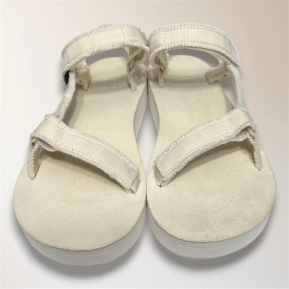 Teva Midform Universal Chunky Platform Slingback Sandals Womens 10 Ivory Travel‎